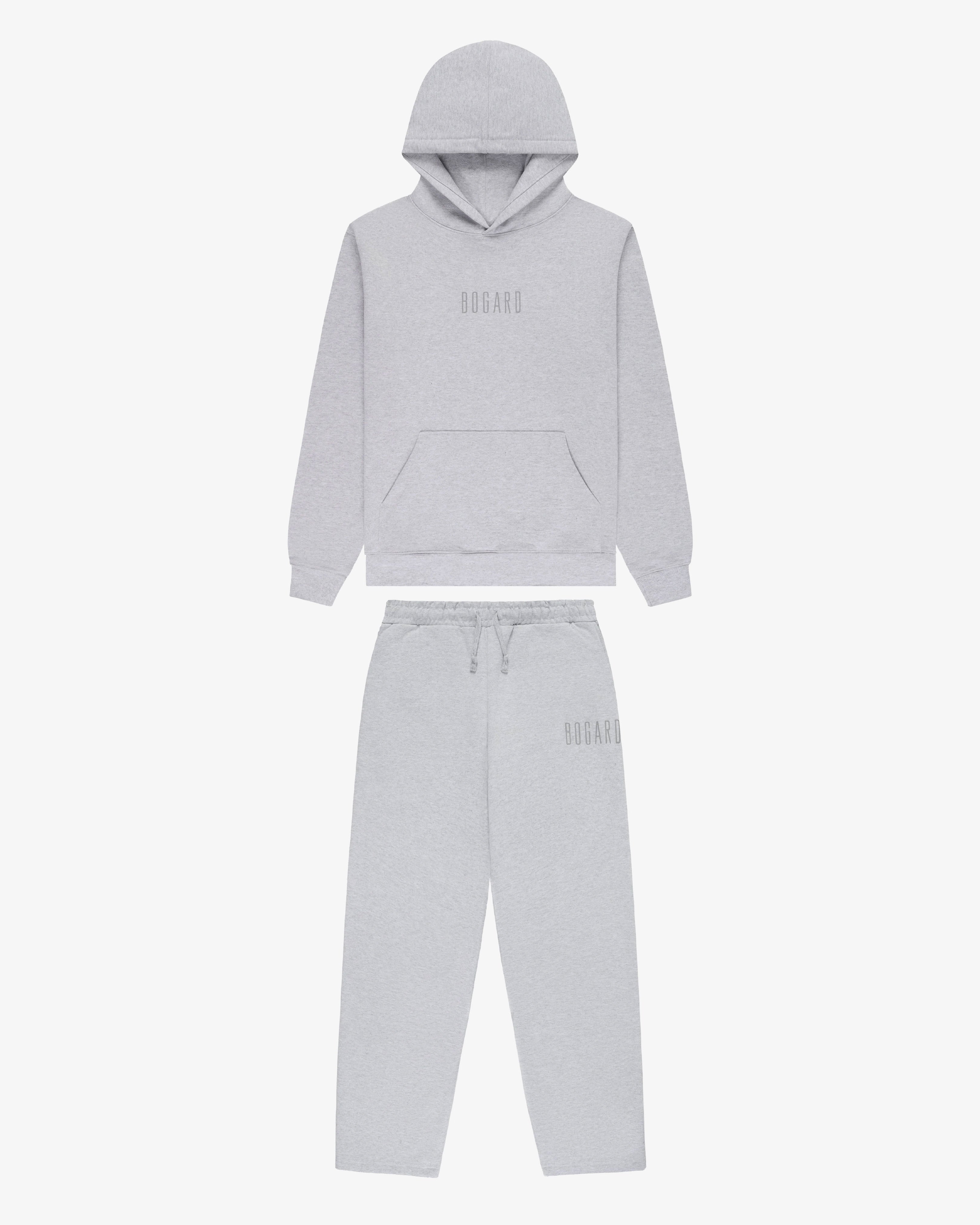 Silver Grey Hoodie & Straight Leg Sweat-Pant Set