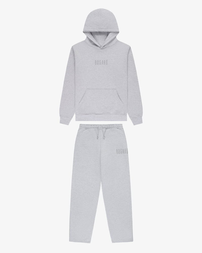 Silver Grey Hoodie & Straight Leg Sweat-Pant Set